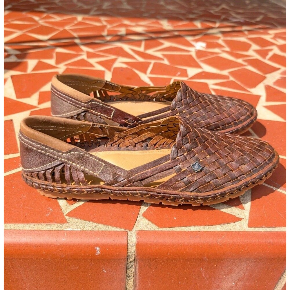 Desi Hangover Hola Men Brown Woven Leather Slip On Loafers-US 8